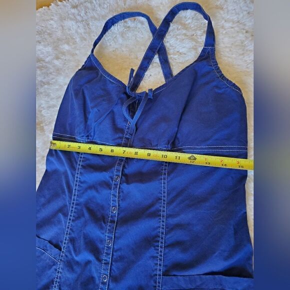 ATHLETA Women's Button Down Mini Dress Size Medium Blue - Picture 10 of 10